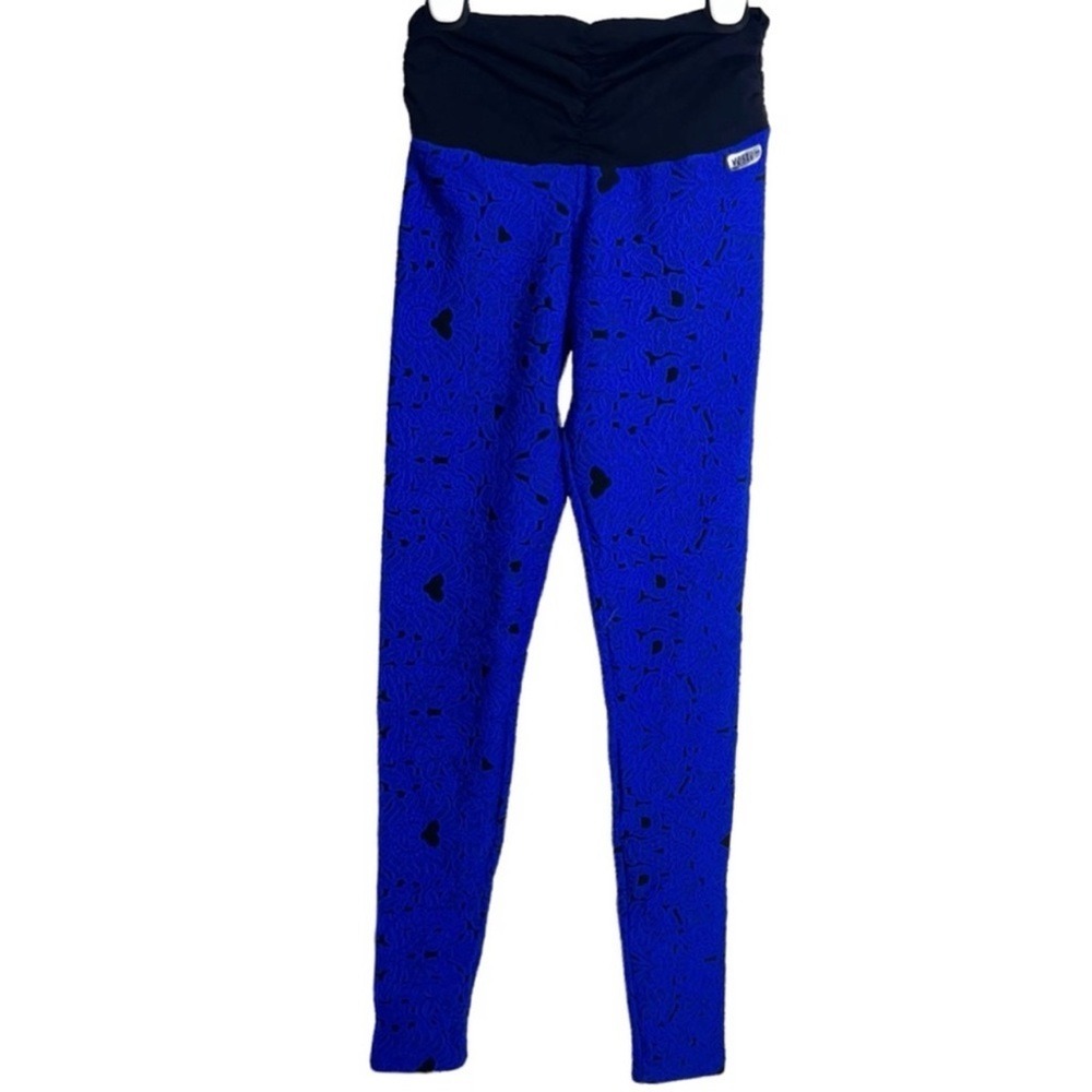 Vestem Athletic Royal Blue and Black Textured Leggings